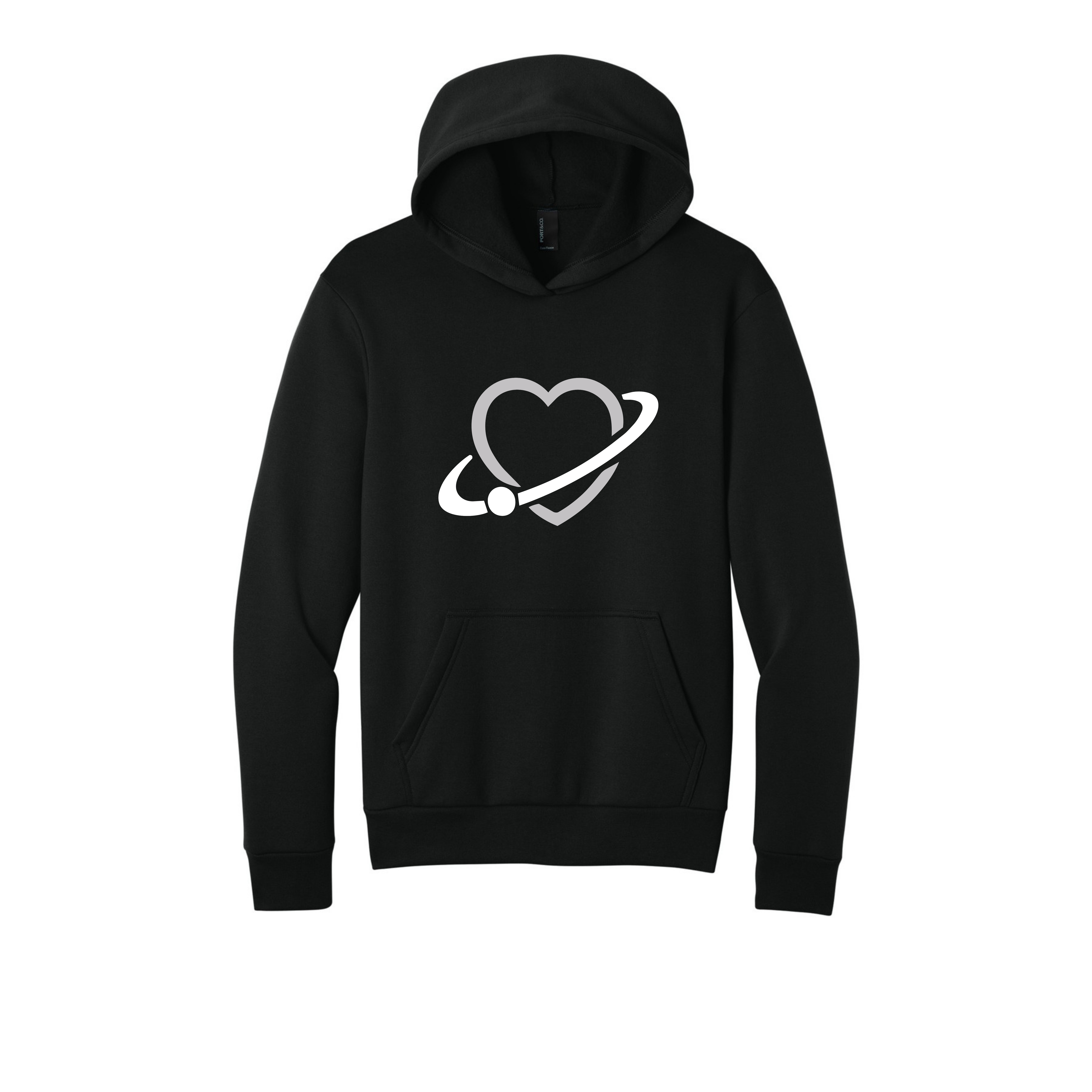 FlirtOrbit Heart Orbit Men's Hoodie Monochrome Logo