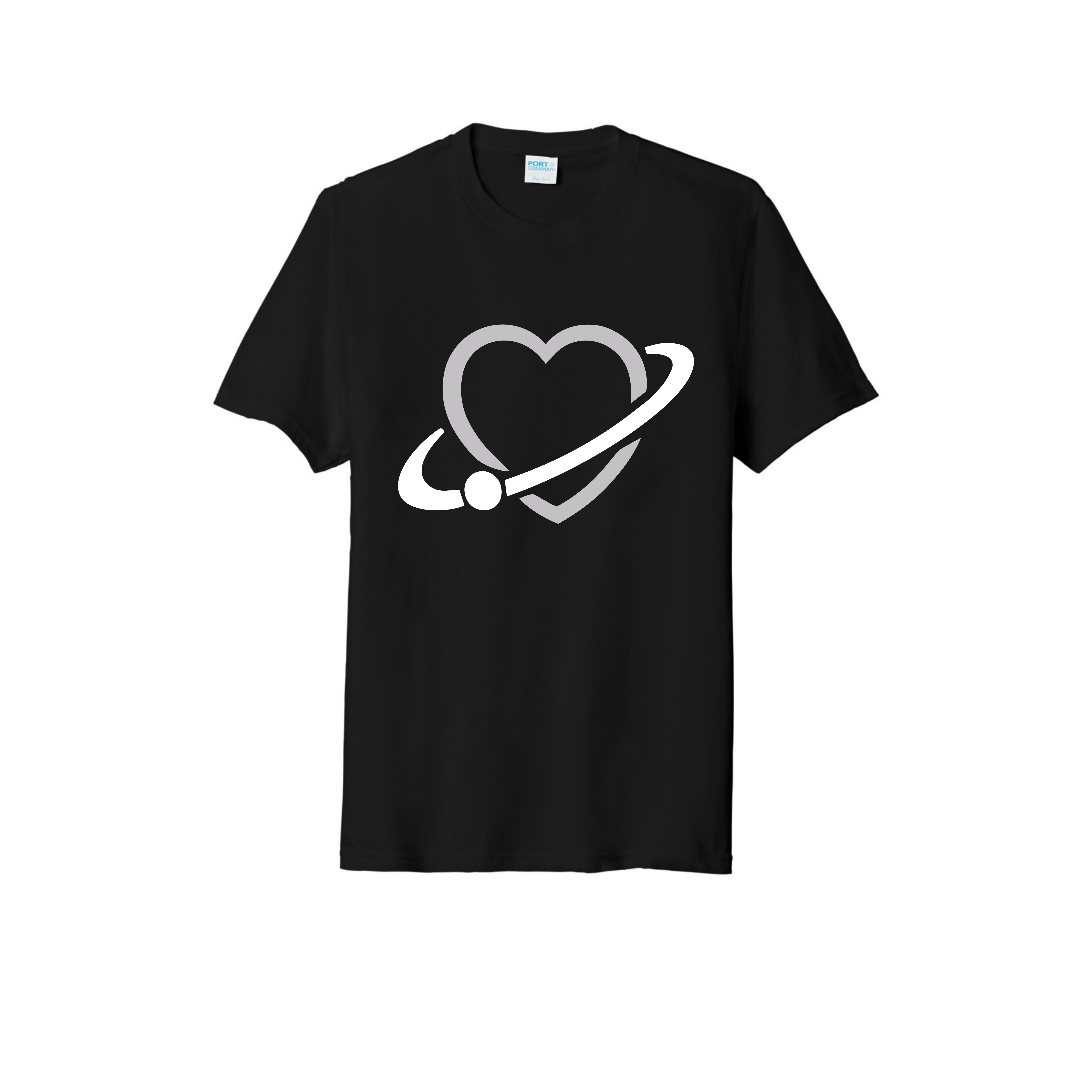 FlirtOrbit Monochrome Heart Orbit Tri-Blend T-Shirt