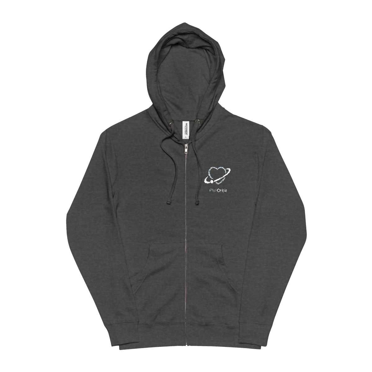 FlirtOrbit Embroidered Logo Full-Zip Fleece Hoodie – Unisex Cotton Blend